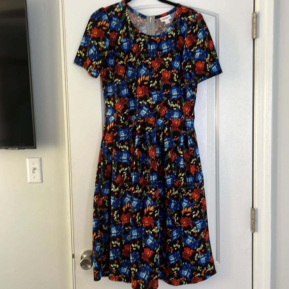 Amelia style Lula Dress! Stretch - back zip with side pockets, waist pleats
